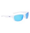 Unisex бели слънчеви очила с огледални сини стъкла -2 снимка