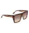 Кафяви дамски слънчеви очила с правоъгълна рамки-2 снимка