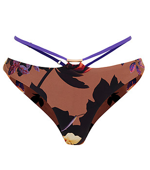 Кафяво долнище на бански с флорален принт FLOWER MANIA снимка