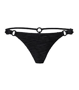 Черно долнище на бански тип бразилияна с декоративни халки FRENCH CODE снимка