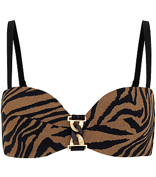 Кафяво-черно горнище на бански с верижка DARK GLOW снимка