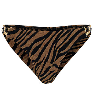 Кафяво-черно долнище на бански с изрязана задна част DARK GLOW снимка