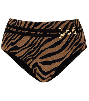 Кафяво дамско долнище на бански с животински принт DARK GLOW снимка
