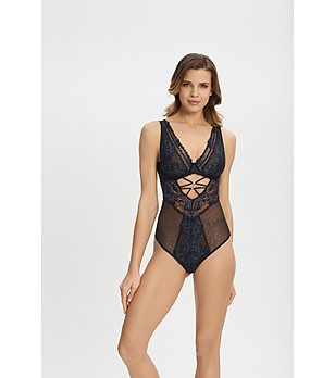 Черно-синьо дантелено боди MY CHÈRIE снимка