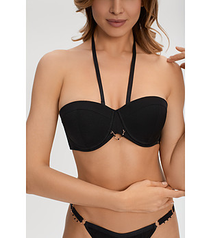 Черен сутиен балконет с верижка GLAMOUR GIRL снимка