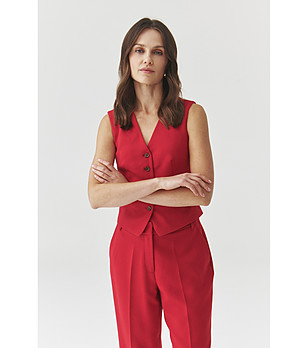 Червен дамски елек RONITA 3 снимка