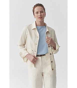 Кремаво дамско дънково яке BENITA снимка