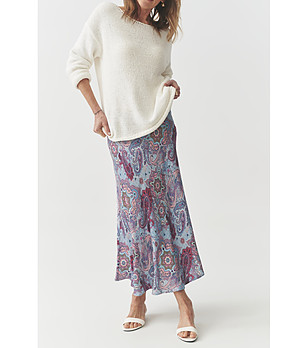 Дълга пола с пайсли принт SATINI 3 снимка