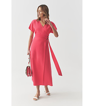 Коралова рокля с прехлупване ZIANA снимка