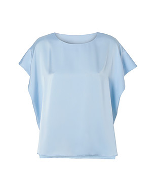 Небесносиня блуза с къс ръкав IRMINA снимка