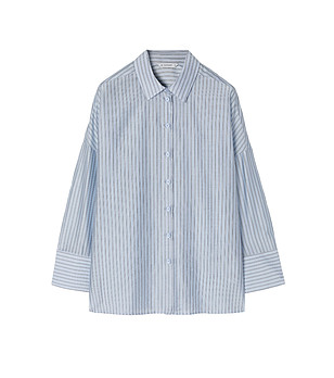 Светлосиня дамска риза на райета RAYA снимка