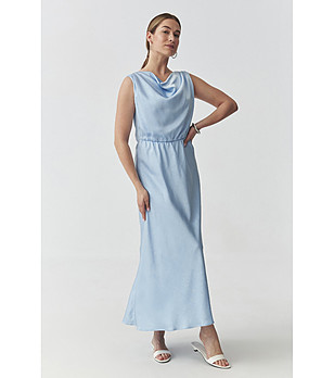 Светлосиня дълга рокля без ръкави BELLI снимка