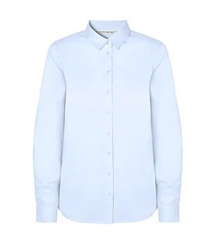 Светлосиня дамска памучна риза ELISHA снимка