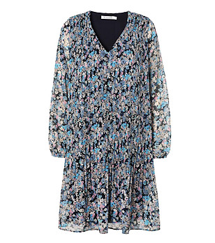 Синя рокля с флорален принт SANTE снимка