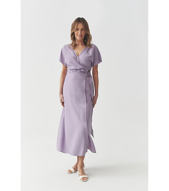 Светлолилава рокля с прехвърляне ZIANA снимка