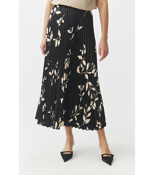 Черна плисирана пола с флорален принт MIRAMA снимка