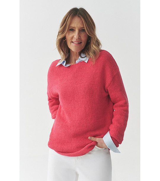 Коралов дамски пуловер ALYA снимка