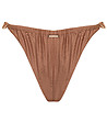 Кафяво долнище на бански бразилиана с набрани детайли SOFT AESTHETIC-1 снимка