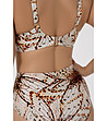 Бяло-кафяво горнище на бански с принт STAY WILD-1 снимка