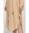 Бежова рокля-риза с колан Vivi-2 снимка