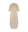 Бежова рокля-риза с колан Vivi-4 снимка