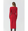 Червена плетена рокля с V-образно деколте JASMINE-2 снимка