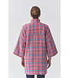 Розово дамско палто на каре MORWI-2 снимка