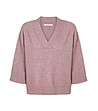 Розов дамски пуловер с V-образно деколте MIU-3 снимка