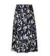 Тъмносиня пола с флорален принт SATINI 2-3 снимка