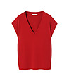 Червена дамска блуза с V-образно деколте ITO 1-2 снимка