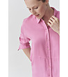 Розова дамска риза с дълъг ръкав TUTU-2 снимка