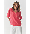 Коралова блуза с бродерия DISSIA-1 снимка
