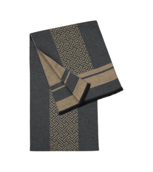 Бежово-сив шал Solden с каре снимка