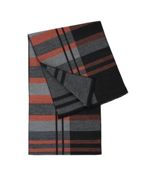 Шал Solden в сиво, оранжево и черно каре снимка