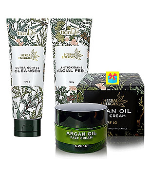 Ултрамек измиващ гел, антиоксидантен пилинг за лице и крем за лице с арганово масло снимка