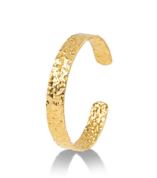 Дамска позлатена гривна  с релефна повърхност снимка