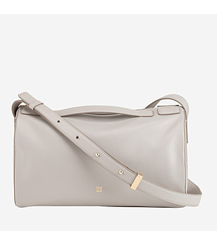 Сива дамска чанта през рамо Leslie снимка