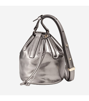 Сребриста кожена чанта Filicudi снимка