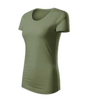 Дамска тениска в маслено зелено от органичен памук Kara снимка