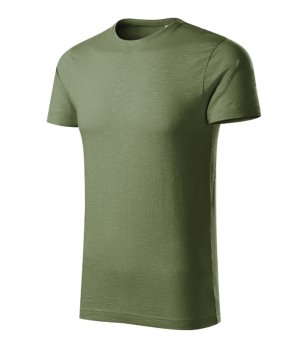 Мъжка зелена тениска Slub от органичен памук снимка