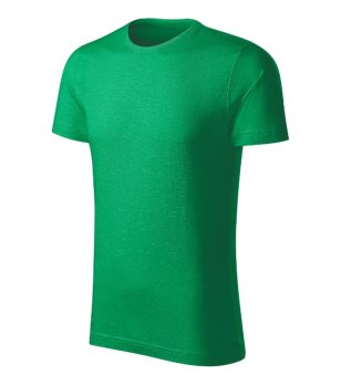 Зелена мъжка тениска Slub от органичен памук снимка