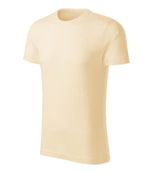 Бежова мъжка тениска Slub от органичен памук снимка