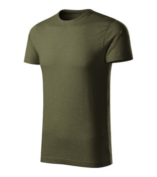 Мъжка тениска Slub в маслено зелен цвят от органичен памук снимка