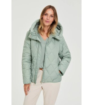 Дамско светлозелено капитонирано яке  снимка