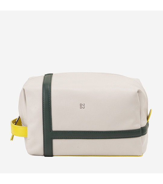 Кожен несесер в перлено сиво LAMPEDUSA снимка