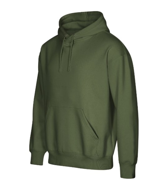 Зелен суитшърт с качулка и с органичен памук Terry снимка