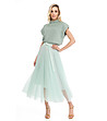 Миди пола от тюл в цвят мента-3 снимка