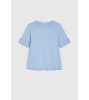 Светлосиня дамска памучна блуза-3 снимка