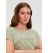 Дамска памучна блуза в маслиненозелен цвят-1 снимка
