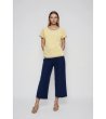 Жълта дамска блуза с контрастни кантове-2 снимка